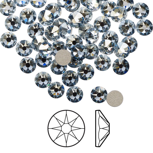 Flat back 144pk crystal blue shade foil back, Crystal Passions® 4.6-4.8mm rose round SS20 2088 image number 0