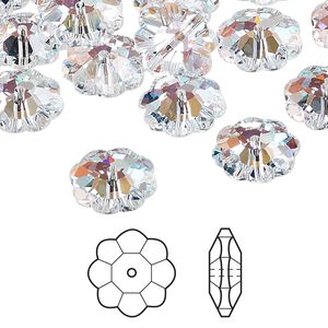Margarita flower 12pk crystal shimmer, Crystal Passions® 12x4mm 3700