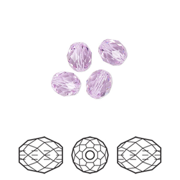 Bead 4pk violet, Crystal Passions® 7x6mm olive briolette 5044 image number 0
