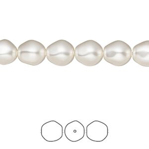 Pearl 250pk white, Swarovski® 8mm baroque round 5841