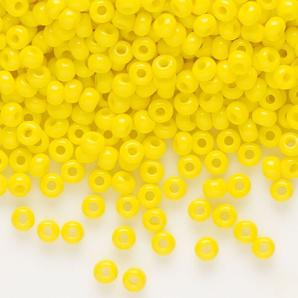 Seed bead, Preciosa Ornela Czech glass, pkg/500g, #8 rocaille, opaque lemon yellow, (83110). image number 0