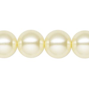 Pearl 1pk ivory, Celestial Crystal® 14mm round 15.5-16 inch