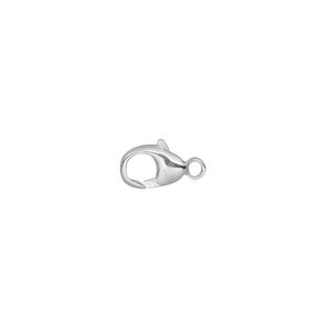 Clasp lobster claw 1pkg1 sterling silver, 8x6mm, 1-strand