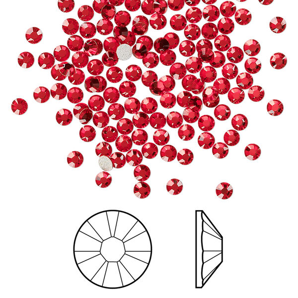 Flat back 144pk light Siam foil back, Crystal Passions® 2.5-2.7mm rose round SS9 2058 image number 0