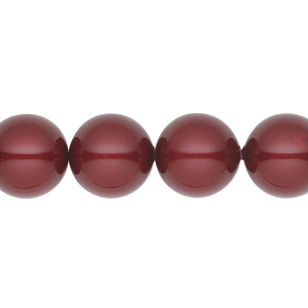 Pearl 10pk bordeaux, Crystal Passions® 12mm round 5810 image number 0