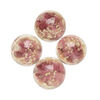 Bead, lampworked glass, clear / purple / glow-in-the-dark / gold, 14mm round. Sold per pkg of 4. image number 0