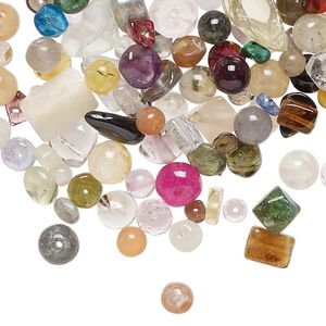 Multi-gemstone 1pkg1, hand-cut top-drilled / center-drilled mixed shape bead 1 oz mix 3x1mm-10x5mm