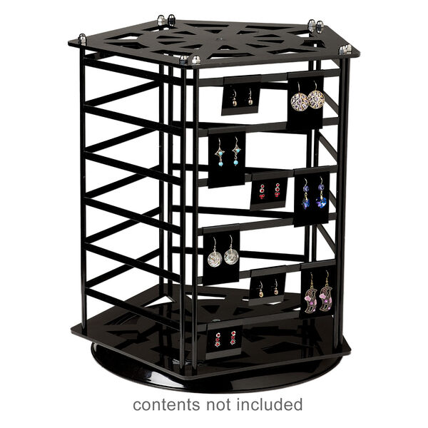 Display, acrylic, black, 17.5 x 15.25 x 15.75 inch revolving pentagram. Sold individually. image number 1