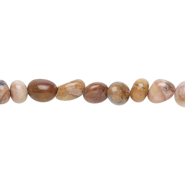 Venus jasper 1pkg1, pebble bead natural 8 inch small image number 0