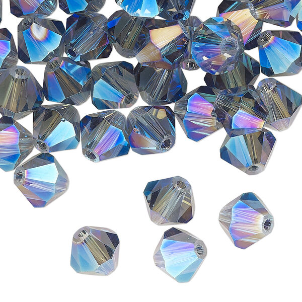Bead 72pk crystal blue shadow, Celestial Crystal® 8mm bicone image number 0