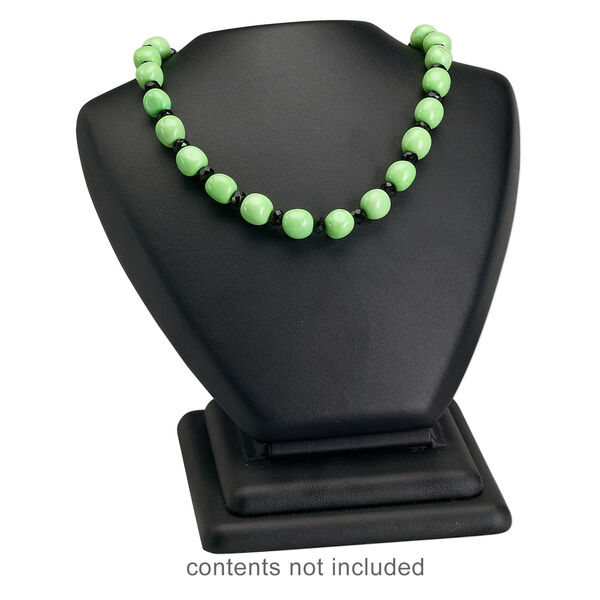 Display, necklace, leatherette, black, 6 x 5-3/4 x 5-3/4 inches. Sold individually. image number 2
