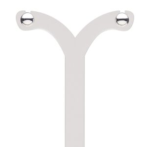 Earstud, sterling silver, 6mm half-round with post. Sold per pair.