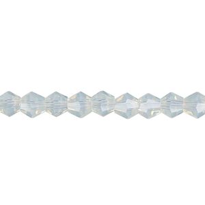 Bead 1pk translucent clear frosted, Celestial Crystal® 6mm bicone 15.5-16 inch