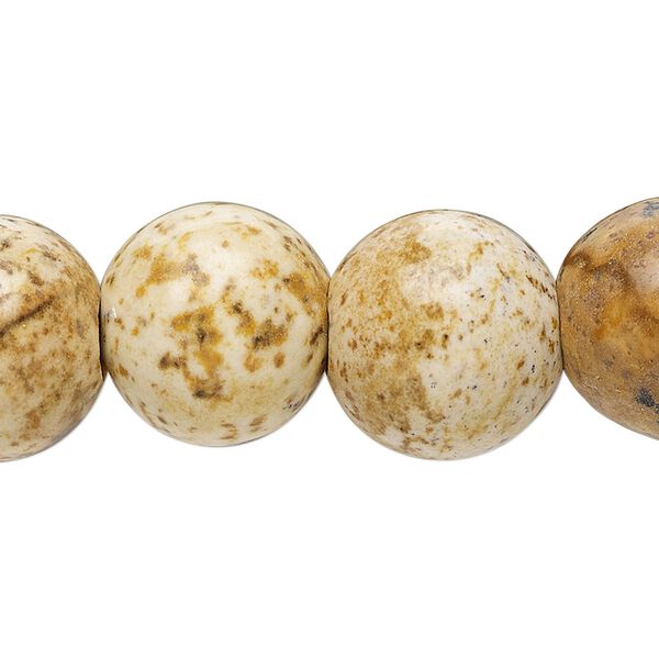 Picture jasper 1pkg10, round bead natural 8mm image number 0