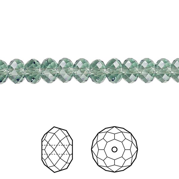 Bead 360pk erinite, Swarovski® 6x4mm rondelle 5040 image number 0