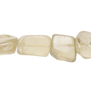 Lemon smoky quartz 1pkg1, hand-cut nugget bead 14 inch small to large