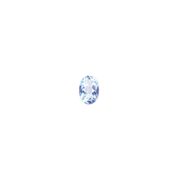 Gem, sky blue topaz (irradiated), 7x5mm faceted oval, A- grade, Mohs hardness 8. Sold individually. image number 0
