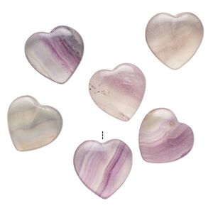 Rainbow fluorite 1pkg6, half-drilled puffed heart drop natural 15-16mm