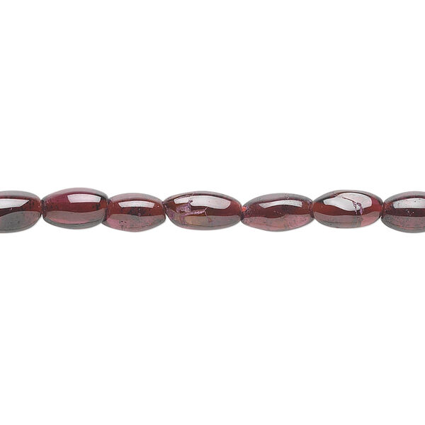 Bead, garnet (dyed), 5x3mm-8x4mm hand-cut oval, C grade, Mohs hardness 7 to 7-1/2. Sold per 15-1/2" to 16" strand. image number 0