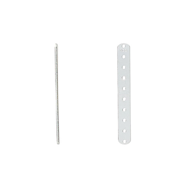 Spacer bar, sterling silver, 24x3mm 10-strand, fits up to 2.5mm bead. Sold per pkg of 10. image number 0