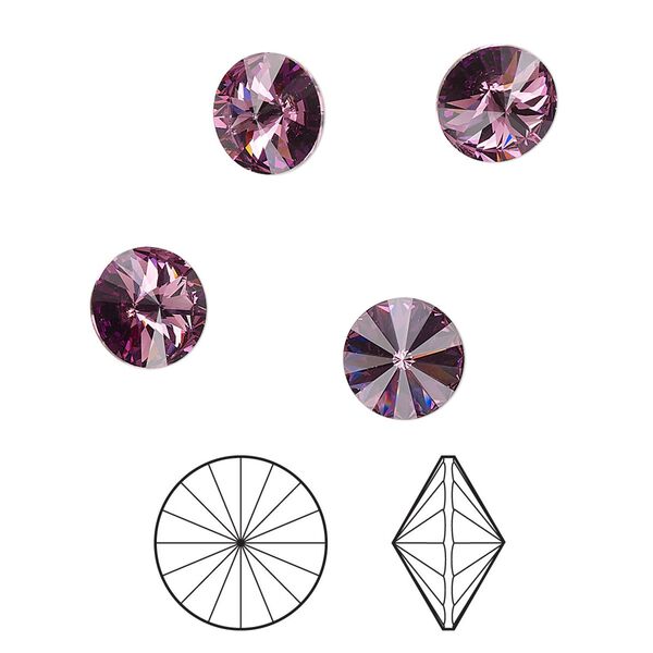 Chaton 144pk iris foil back, Swarovski® 8.16-8.41mm rivoli SS39 1122 image number 0