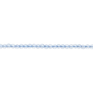 Glass 1pkg1, faceted round bead 14 inch transparent light blue 2mm