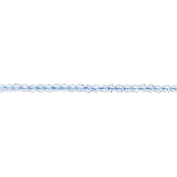 Glass 1pkg1, faceted round bead 14 inch transparent light blue 2mm image number 0