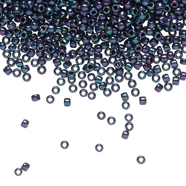 Seed bead, TOHO BEADS®, glass, pkg/50g, #11 round, opaque higher-metallic dragonfly (TR-11-505). image number 0