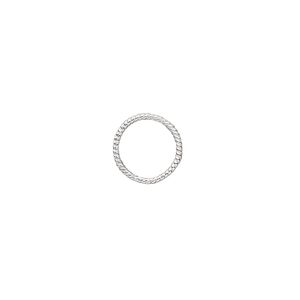 Jump ring, sterling silver, 11mm soldered twisted round, 9mm inside diameter, 18 gauge. Sold per pkg of 2.