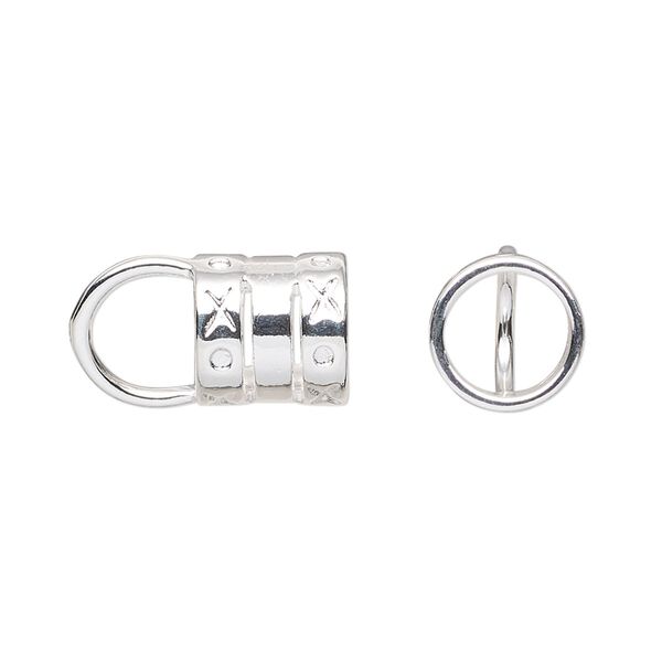 Cord end, glue-in, silver-plated brass, 10mm tube with 7.5mm inside diameter. Sold per pkg of 10. image number 0