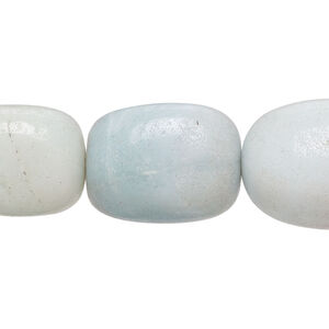 Amazonite 1pkg1, nugget bead natural, 17 inch small to large / semi-matte graduated