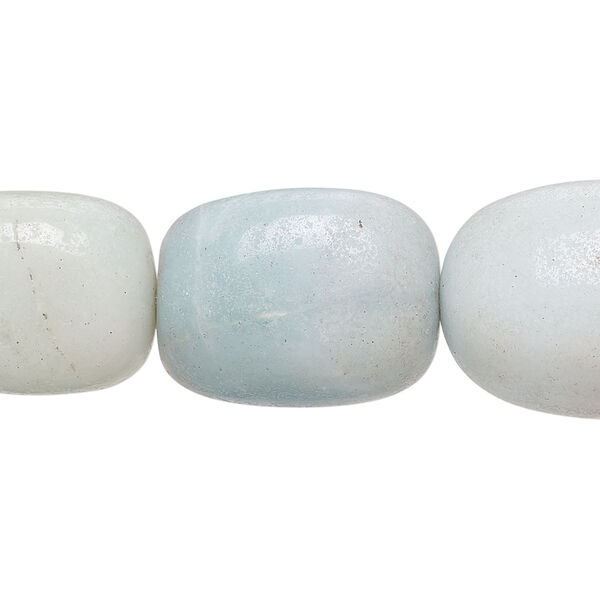 Amazonite 1pkg1, nugget bead natural, 17 inch small to large / semi-matte graduated image number 0
