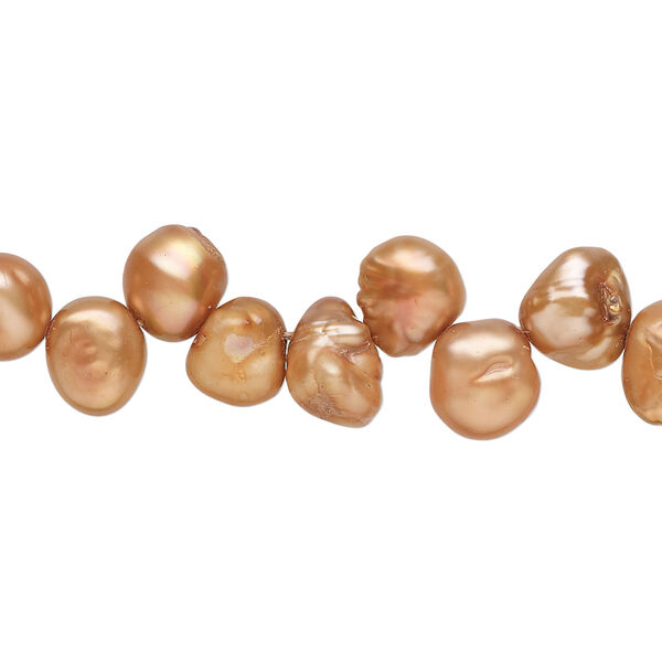 Freshwater pearl 1pkg1, top-drilled mixed shapes, 14 inch cinnamon 7x6mm-10x8mm cultured image number 0