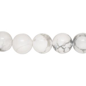 Howlite 1pkg1, round bead natural 15.5-16 inch 10mm