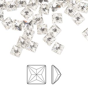 Flat back 6pk crystal foil back, Preciosa MAXIMA Czech crystal rhinestone 5x5mm pyramid