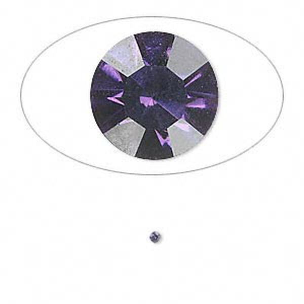 Chaton, glass rhinestone, iris blue, foil back, 1.5-1.6mm faceted round, PP9. Sold per pkg of 72. image number 0