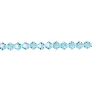 Bead 48pk aqua bohemica, Preciosa Czech crystal 4mm bicone