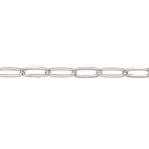 Chain 1pkg1 silver-plated paperclip, 3.8mm, brass 50 foot unfinished