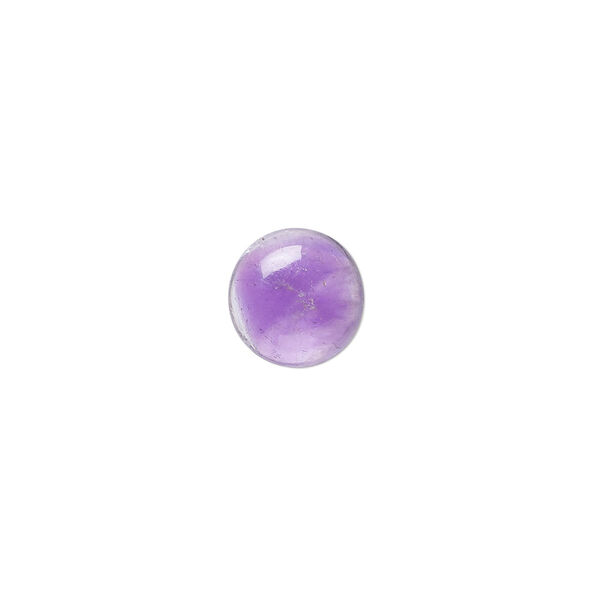 Cabochon, amethyst (natural), 10mm hand-cut calibrated round, B grade, Mohs hardness 7. Sold per pkg of 2. image number 0