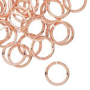 Jump ring, copper, 12mm hand-cut round diamond wire, 9.2mm inside diameter, 16 gauge. Sold per pkg of 50.