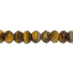 Tigereye 1pkg1, faceted rondelle bead natural 15.5-16 inch 8x5mm