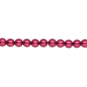 Pearl 1pk red, Celestial Crystal® 4mm round 15.5-16 inch