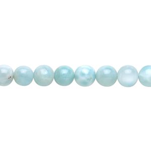 Larimar 1pkg1, round bead natural 4 inch 6-7mm