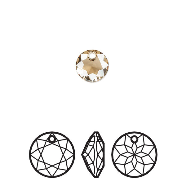 Drop 4pk crystal golden shadow, Crystal Passions® 8mm pendant classic cut 6430 image number 0