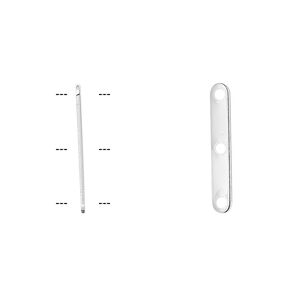 Spacer bar, silver-plated brass, 19x3mm 3-strand, fits up to 8mm bead. Sold per pkg of 100.