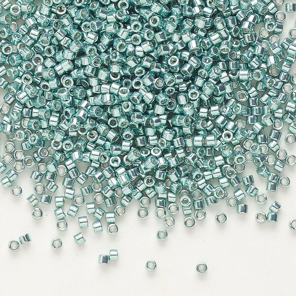 Seed bead, Delica®, glass, pkg/250g, #11 round, opaque galvanized seafoam (DB-0416). image number 0