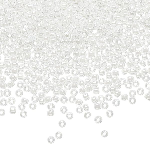 Seed bead, TOHO BEADS®, glass, pkg/250g, #11 round, opaque luster white (TR-11-121). image number 0