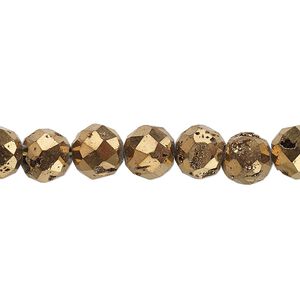 Druzy agate 1pkg1, electroplated faceted round bead 8 inch 8mm