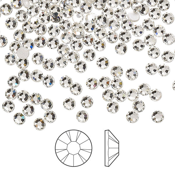 Flat back 144pk crystal foil back, Preciosa MAXIMA Czech crystal hotfix rhinestone 3-3.2mm chaton rose round SS12 image number 0