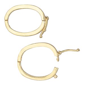 Clasp twister 1pkg1 sterling silver, 24x17mm hinged oval / safety latch, "vermeil" JBB Findings 1-strand